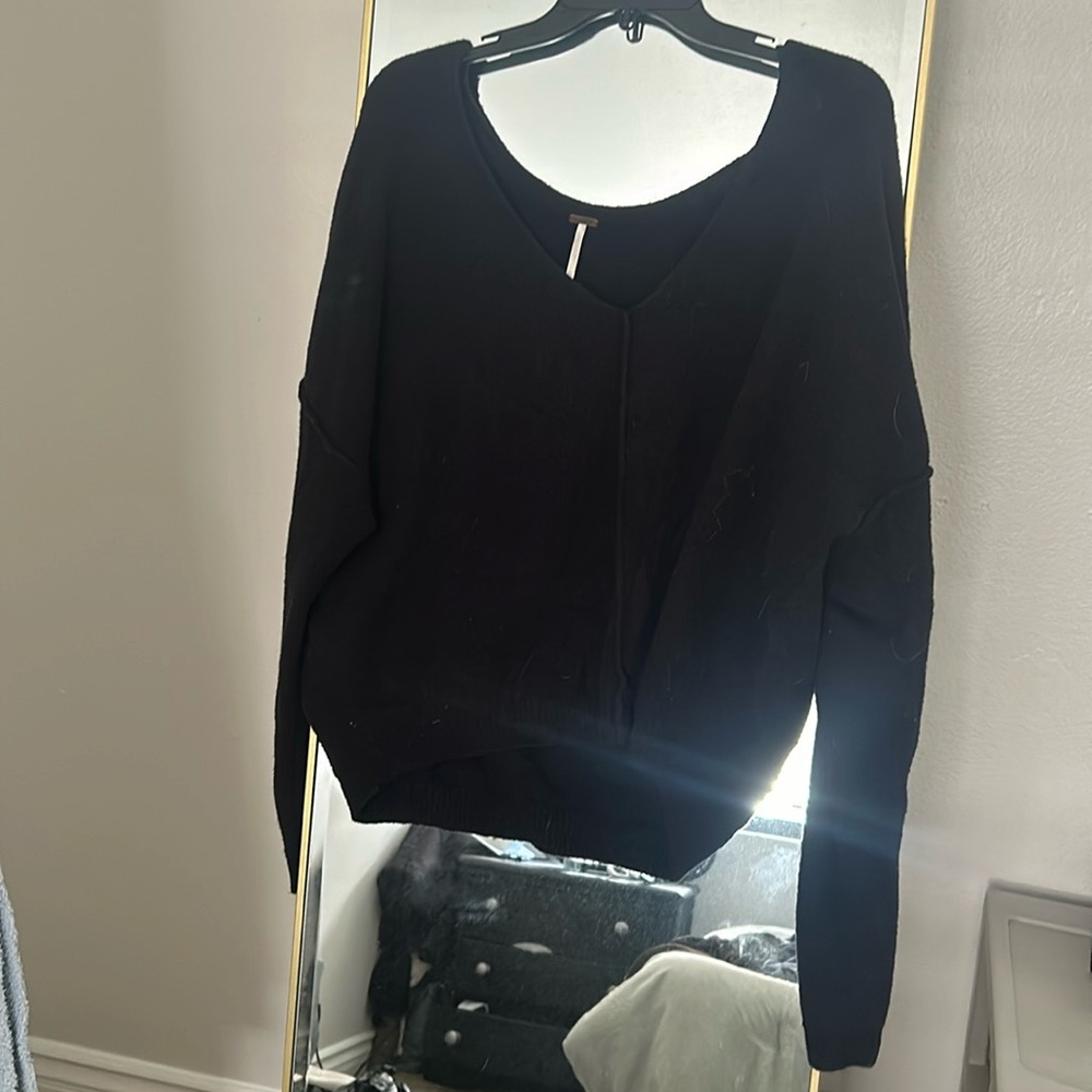 Free people black oversized sweater